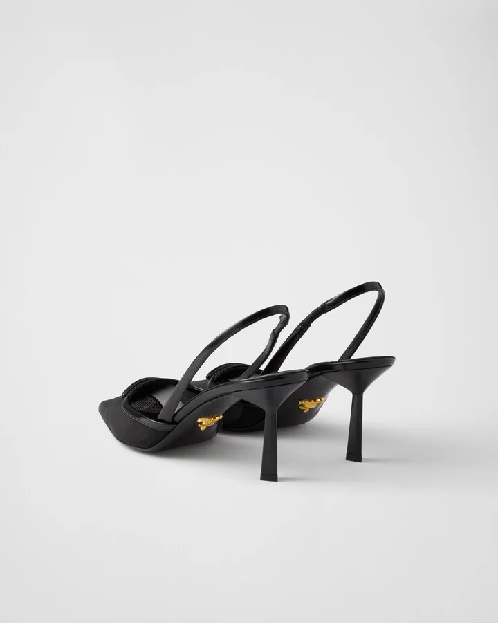 Mesh fabric slingback pumps - Image 4