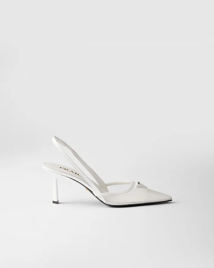 Mesh fabric slingback pumps - Image 2