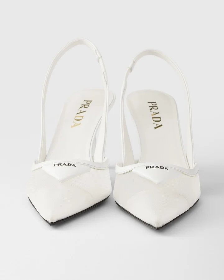 Mesh fabric slingback pumps - Image 5