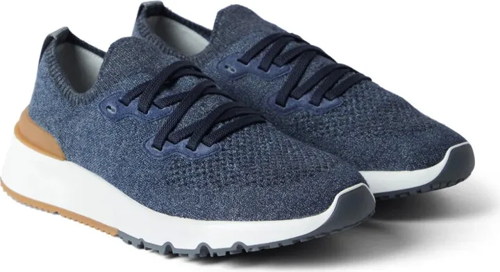 Mesh Knitted Lace Up Sneakers - Image 2