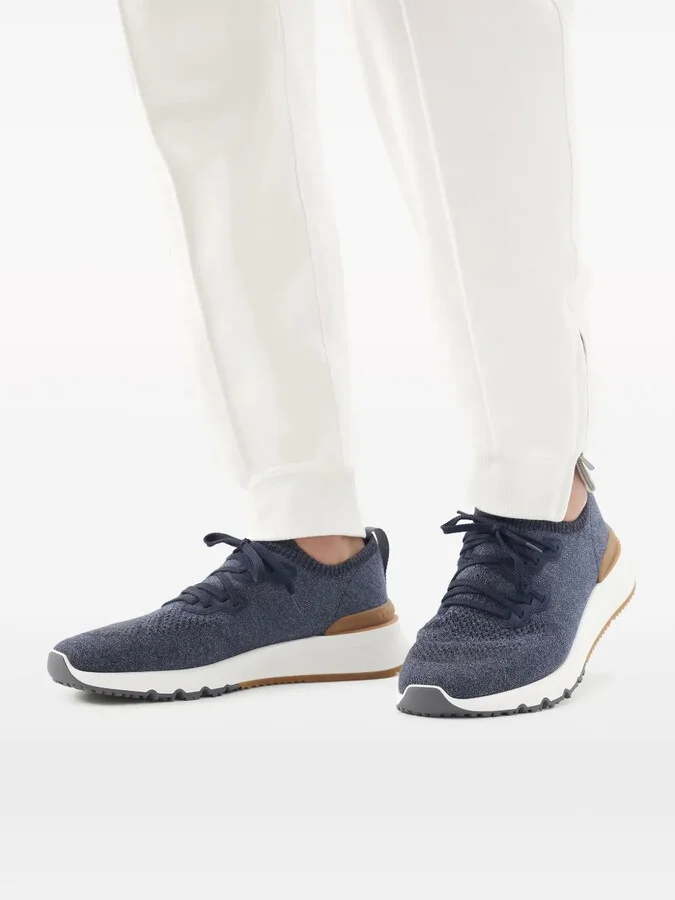 Mesh Knitted Lace Up Sneakers - Image 5