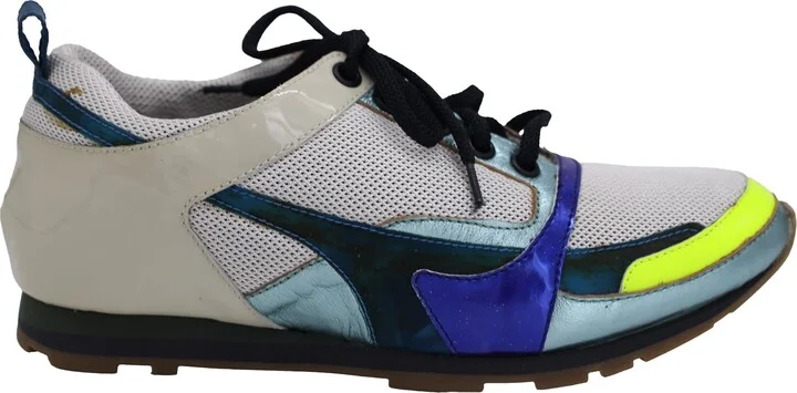 Mesh Low Sneakers in Multicolor Suede