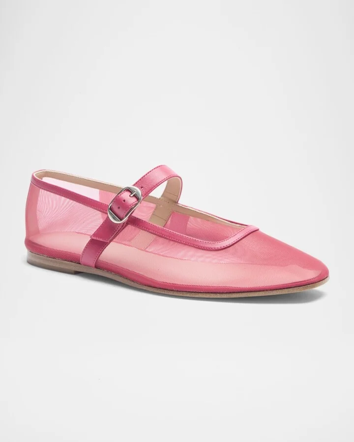 Mesh Mary Jane Ballerina Flats - Image 5