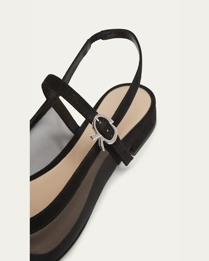 Mesh Mary Jane Ballerina Flats - Image 6
