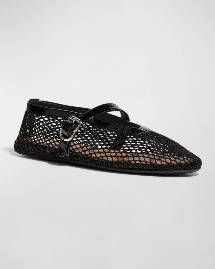 Mesh Mary Jane Ballerina Flats - Image 8