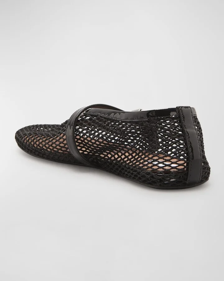 Mesh Mary Jane Ballerina Flats - Image 11