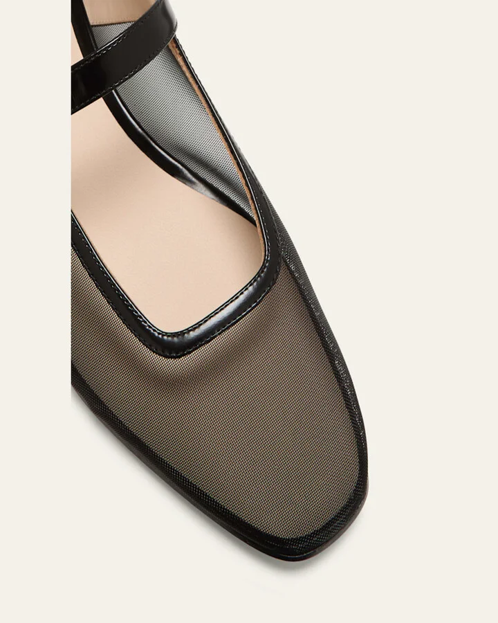 Mesh Mary Jane Ballerina Flats - Image 3