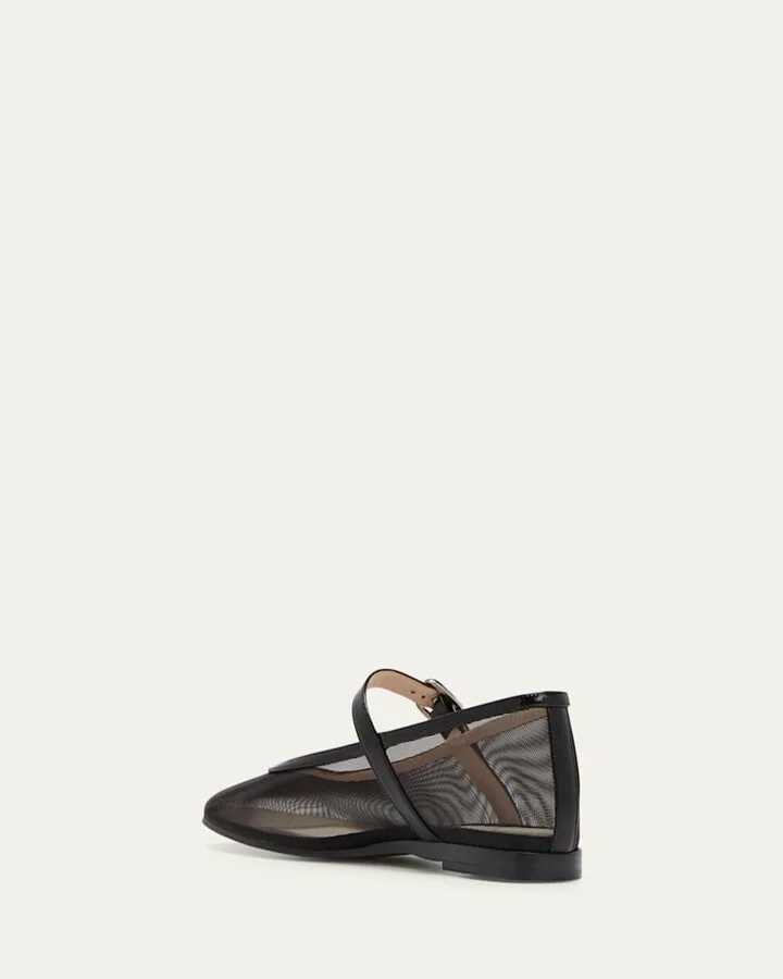 Mesh Mary Jane Ballerina Flats - Image 5