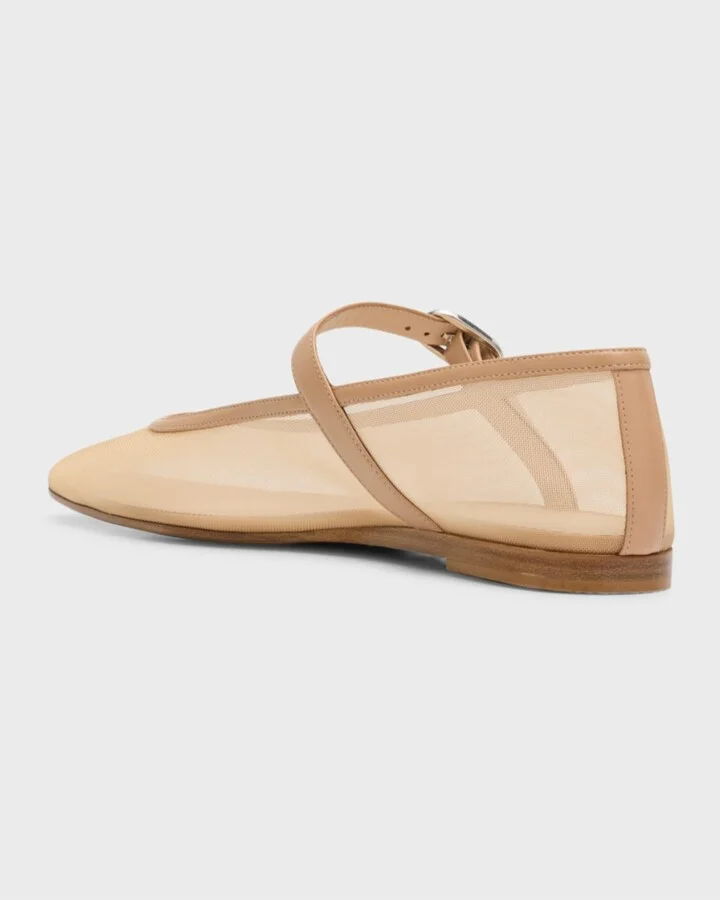 Mesh Mary Jane Ballerina Flats - Image 3
