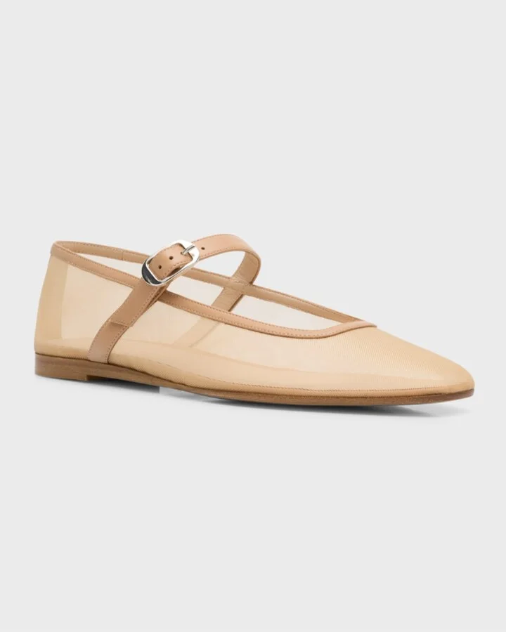 Mesh Mary Jane Ballerina Flats - Image 5