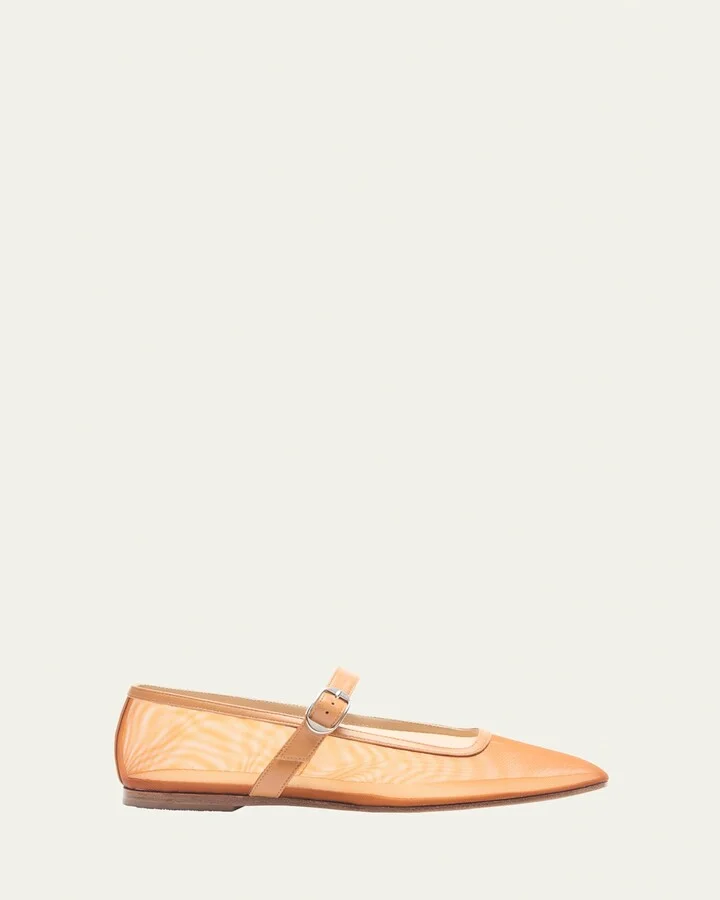 Mesh Mary Jane Ballerina Flats