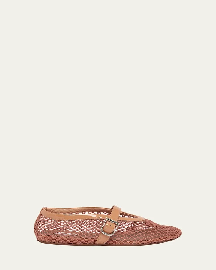 Mesh Mary Jane Ballerina Flats