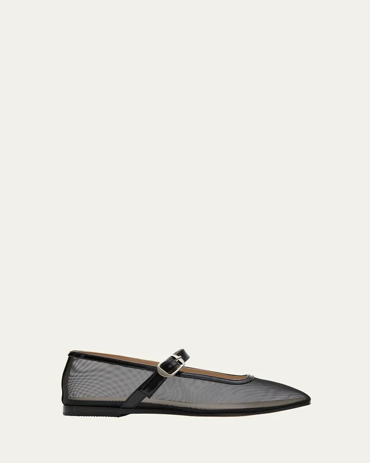 Mesh Mary Jane Ballerina Flats