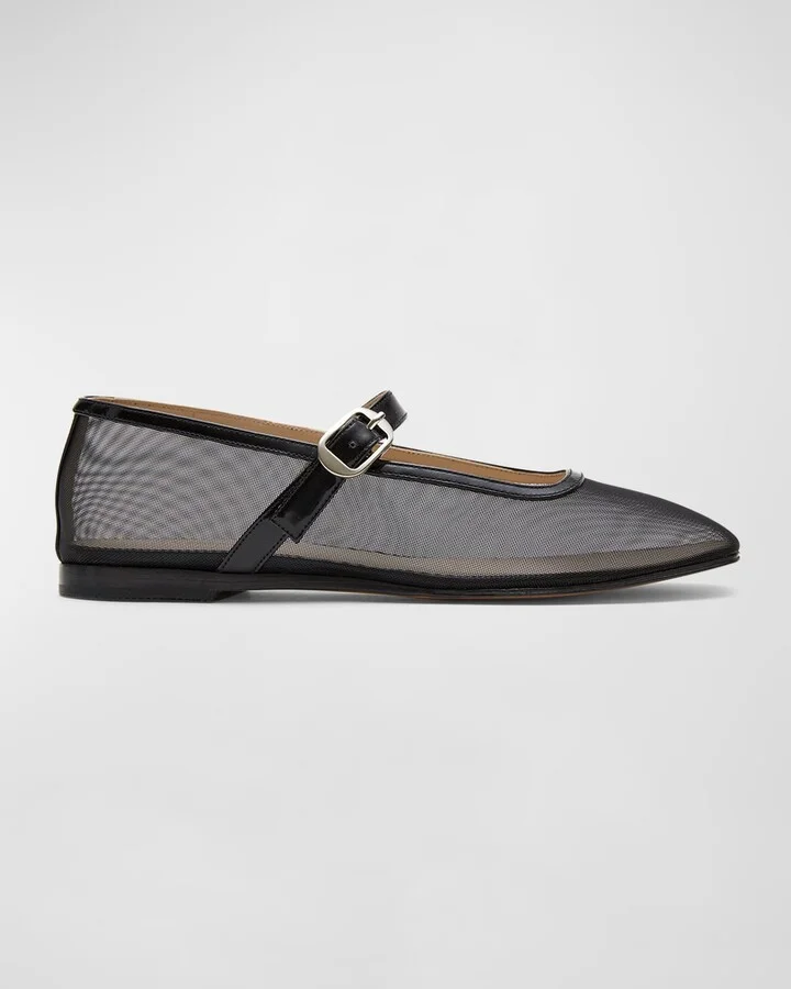 Mesh Mary Jane Ballerina Flats