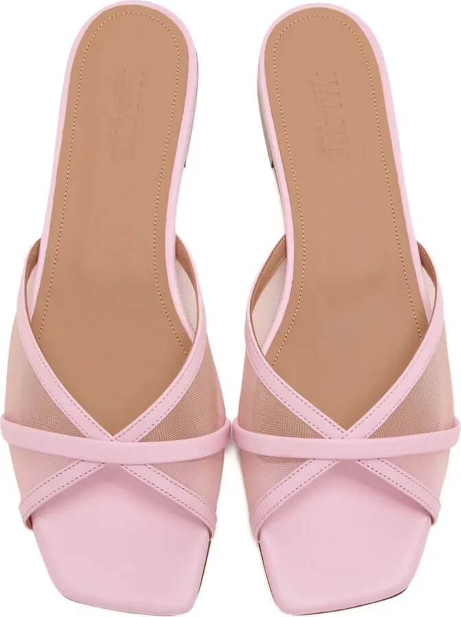 Mesh Panel Cross-Strap Sandals - Image 3