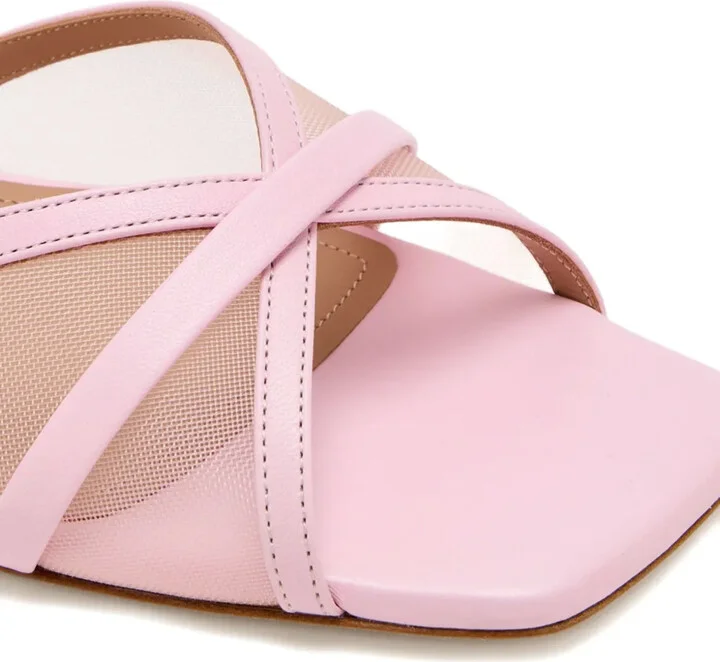 Mesh Panel Cross-Strap Sandals - Image 4