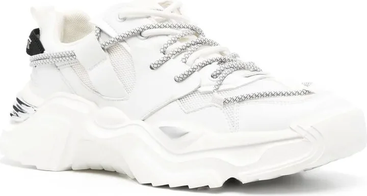 Mesh Panel Lace-Up Sneakers - Image 2