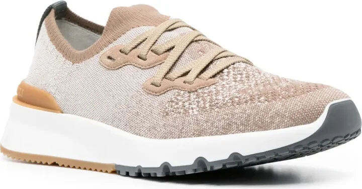 Mesh-Panel Lace-Up Sneakers - Image 2