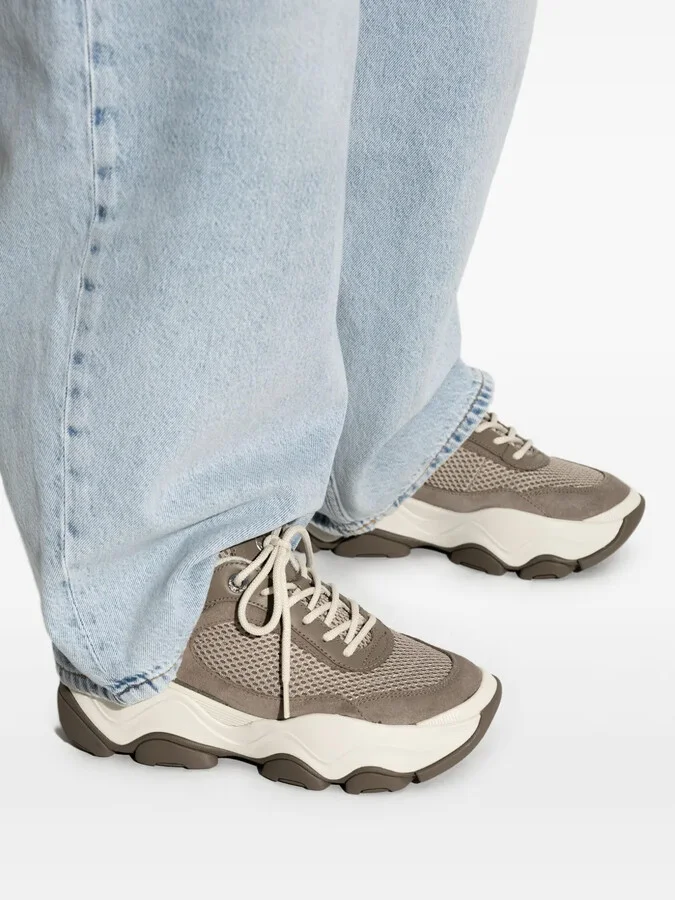 Mesh-Panel Leather Sneakers - Image 5