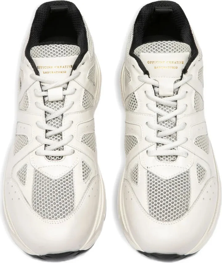 Mesh-Panel Leather Sneakers - Image 3