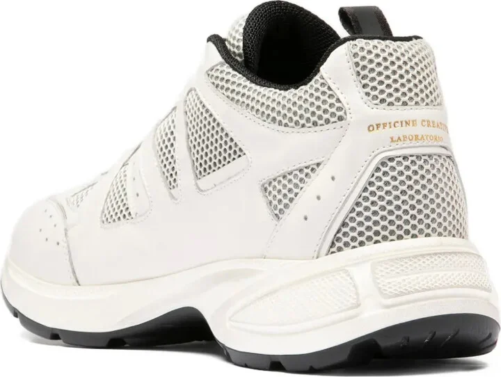 Mesh-Panel Leather Sneakers - Image 4
