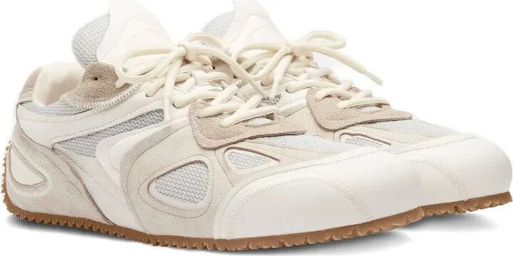 Mesh-Panel Leather Sneakers - Image 2