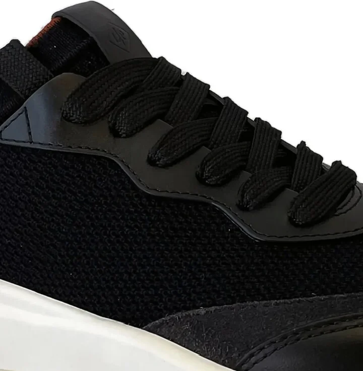 Mesh-Panel Leather Sneakers - Image 2