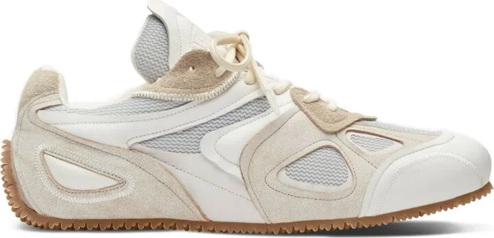 Mesh-Panel Leather Sneakers