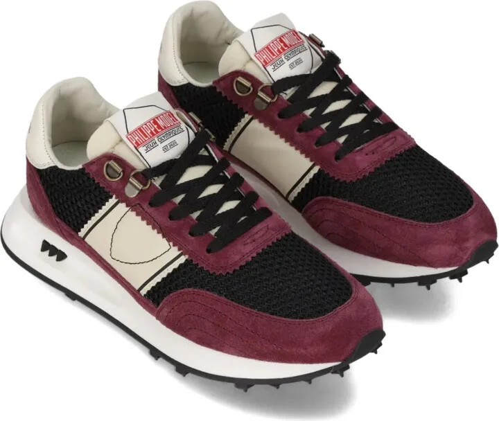 Mesh-Panel Suede Low-Top Sneakers - Image 2