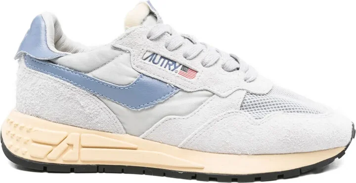 Mesh-Panel Suede Sneakers
