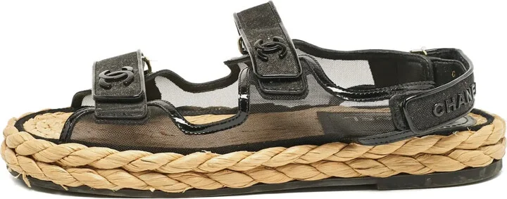 Mesh-Panelled Flat Sandals