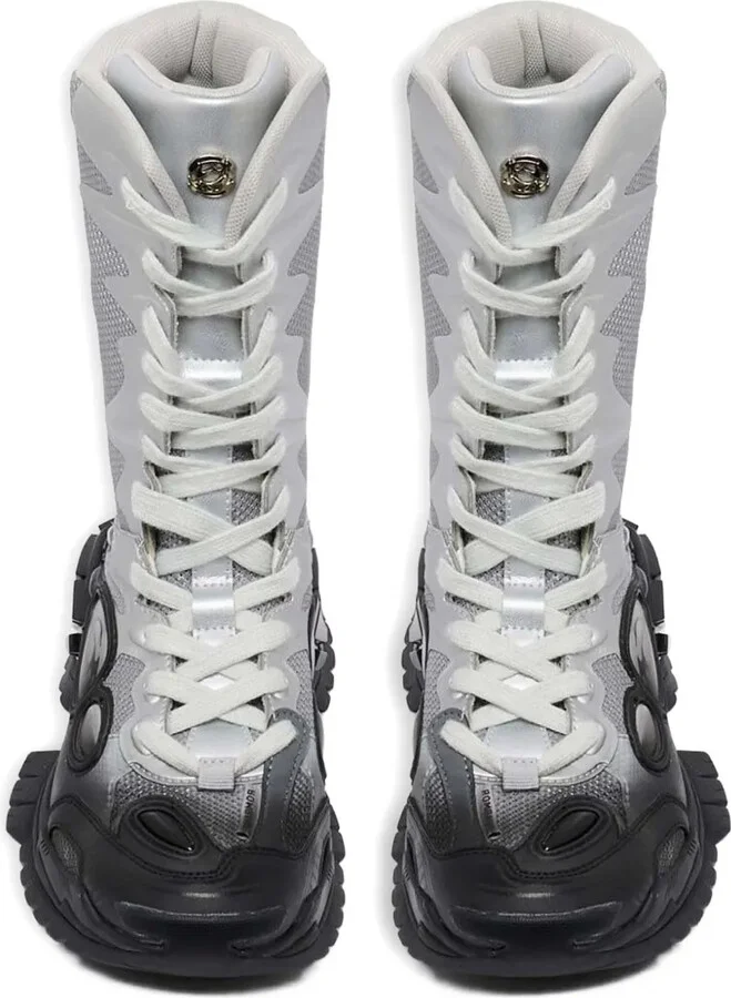 Mesh Panelled Lace-Up Boots - Image 4