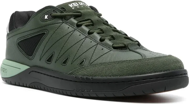 Mesh-Panelled Leather Sneakers - Image 2