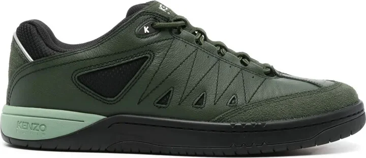 Mesh-Panelled Leather Sneakers