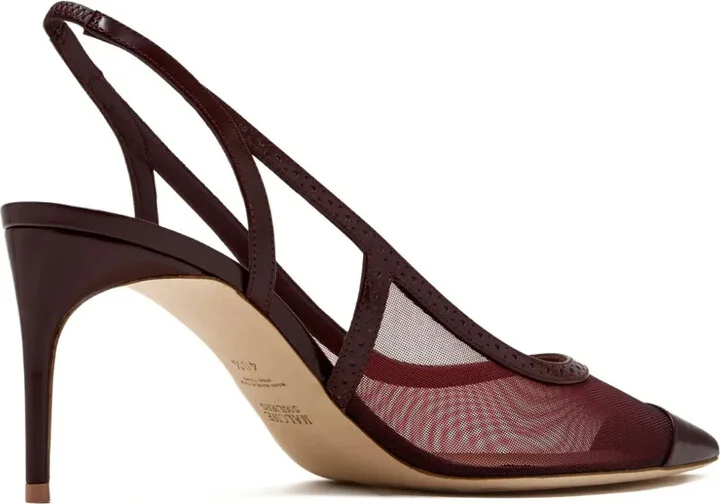 Mesh-Panelled Pointed-Toe Slingback Pumps - Image 3