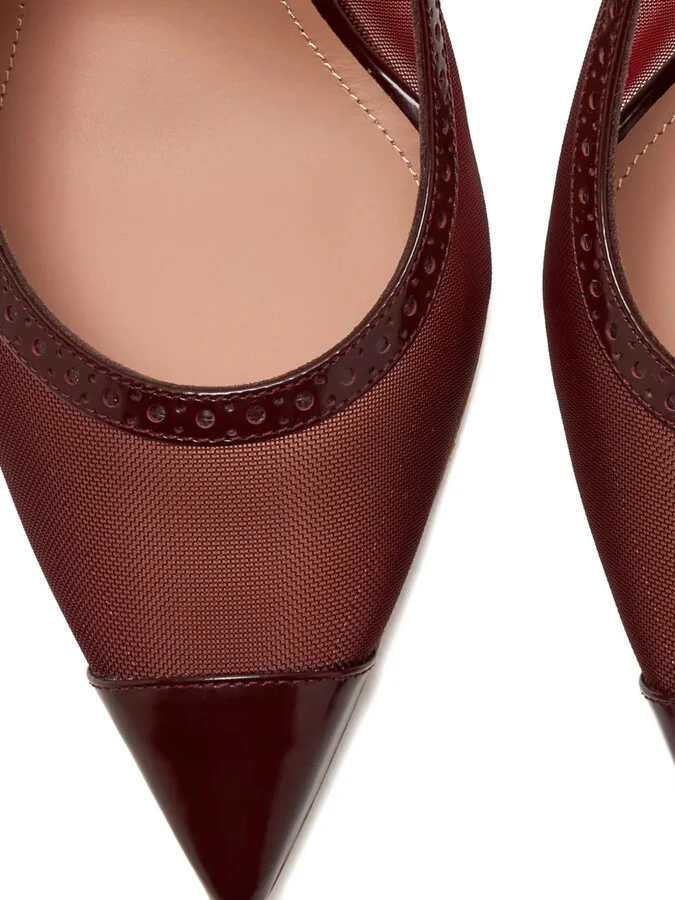 Mesh-Panelled Pointed-Toe Slingback Pumps - Image 4