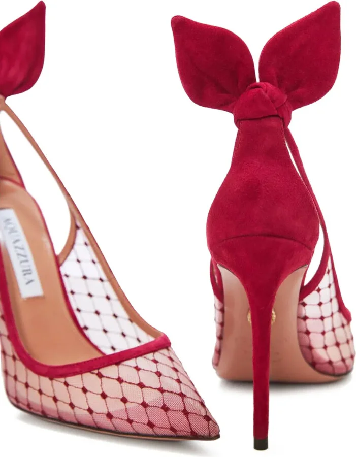 Mesh-Panelled Stiletto Pumps - Image 2