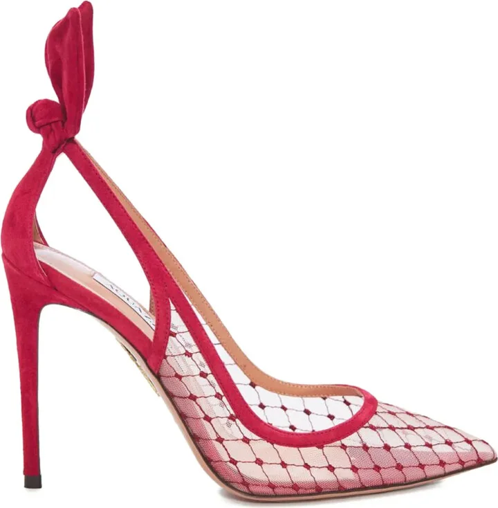 Mesh-Panelled Stiletto Pumps