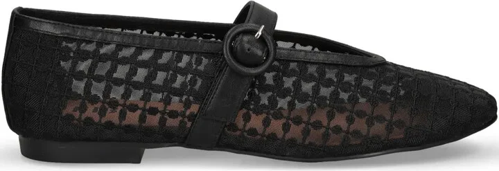 Mesh-Panelling Ballerina Shoes