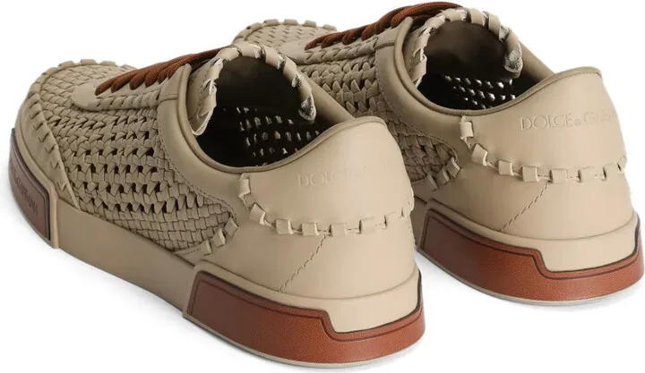 Mesh-Panelling Leather Sneakers - Image 3