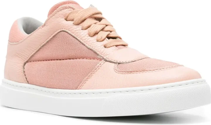 Mesh-Panels Leather Sneakers - Image 2