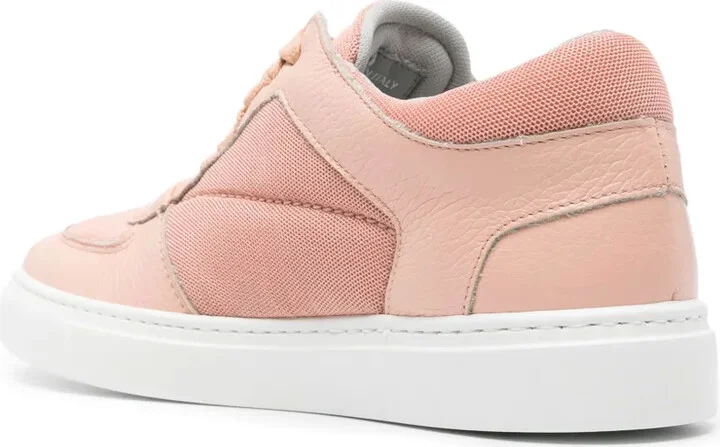 Mesh-Panels Leather Sneakers - Image 3