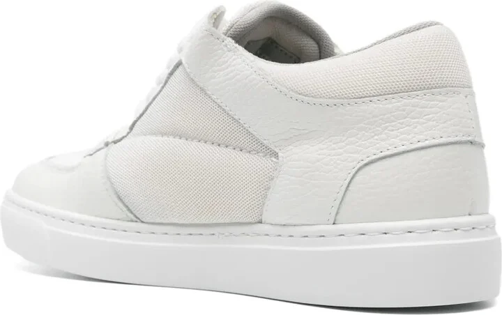Mesh-Panels Tonal Leather Sneakers - Image 3