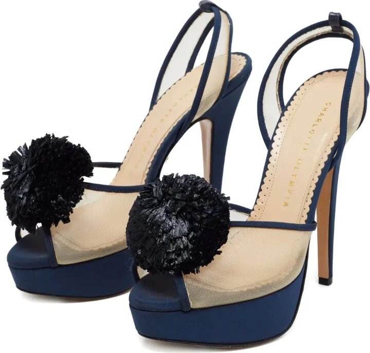 Mesh Pompom Sandals - Image 2