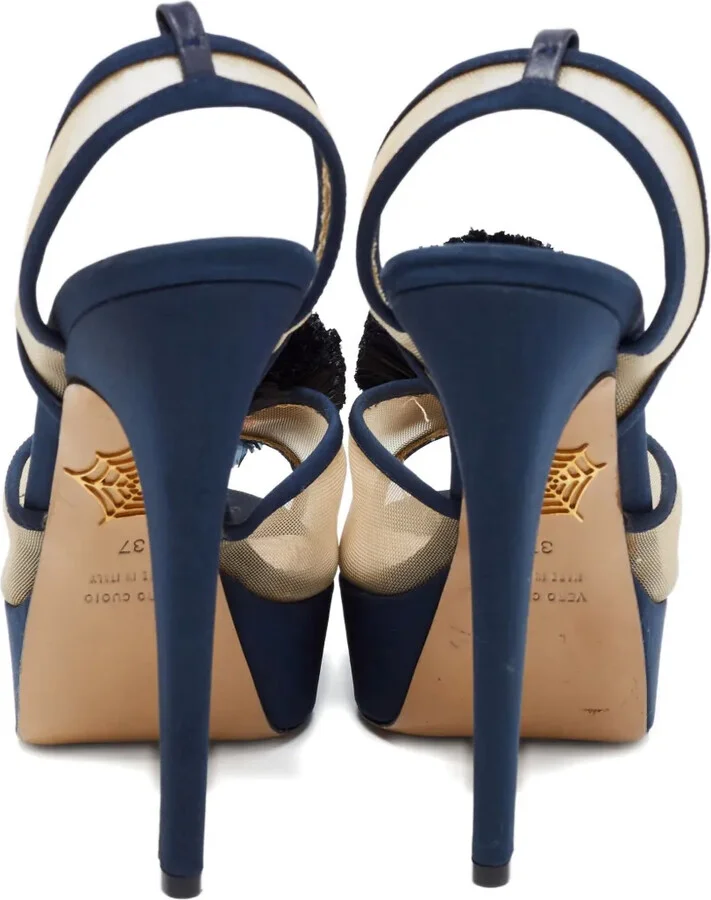 Mesh Pompom Sandals - Image 3