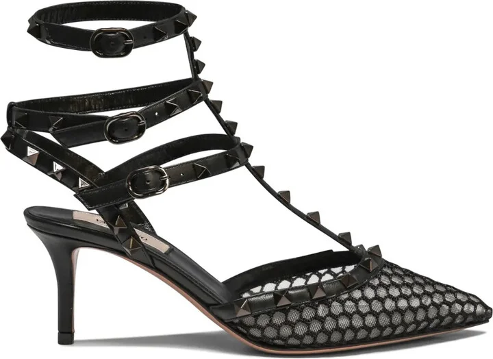 Mesh Rockstud pumps
