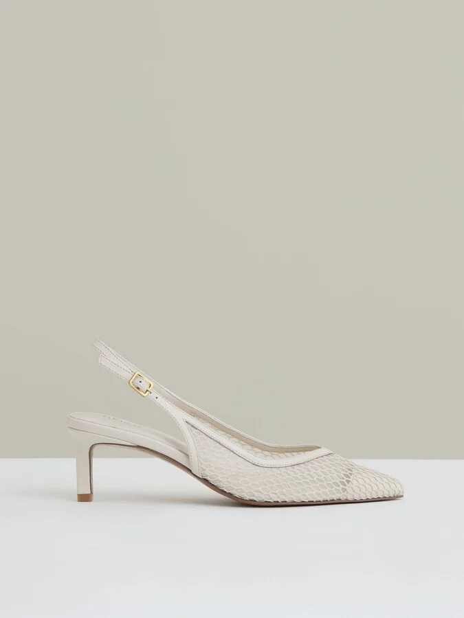 Mesh Slingback Heels