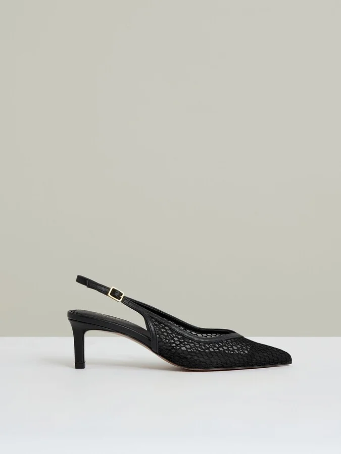 Mesh Slingback Heels