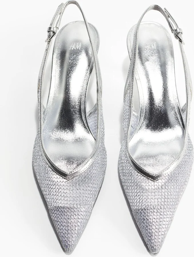 Mesh Slingback Pumps