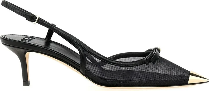 Mesh Slingback Pumps